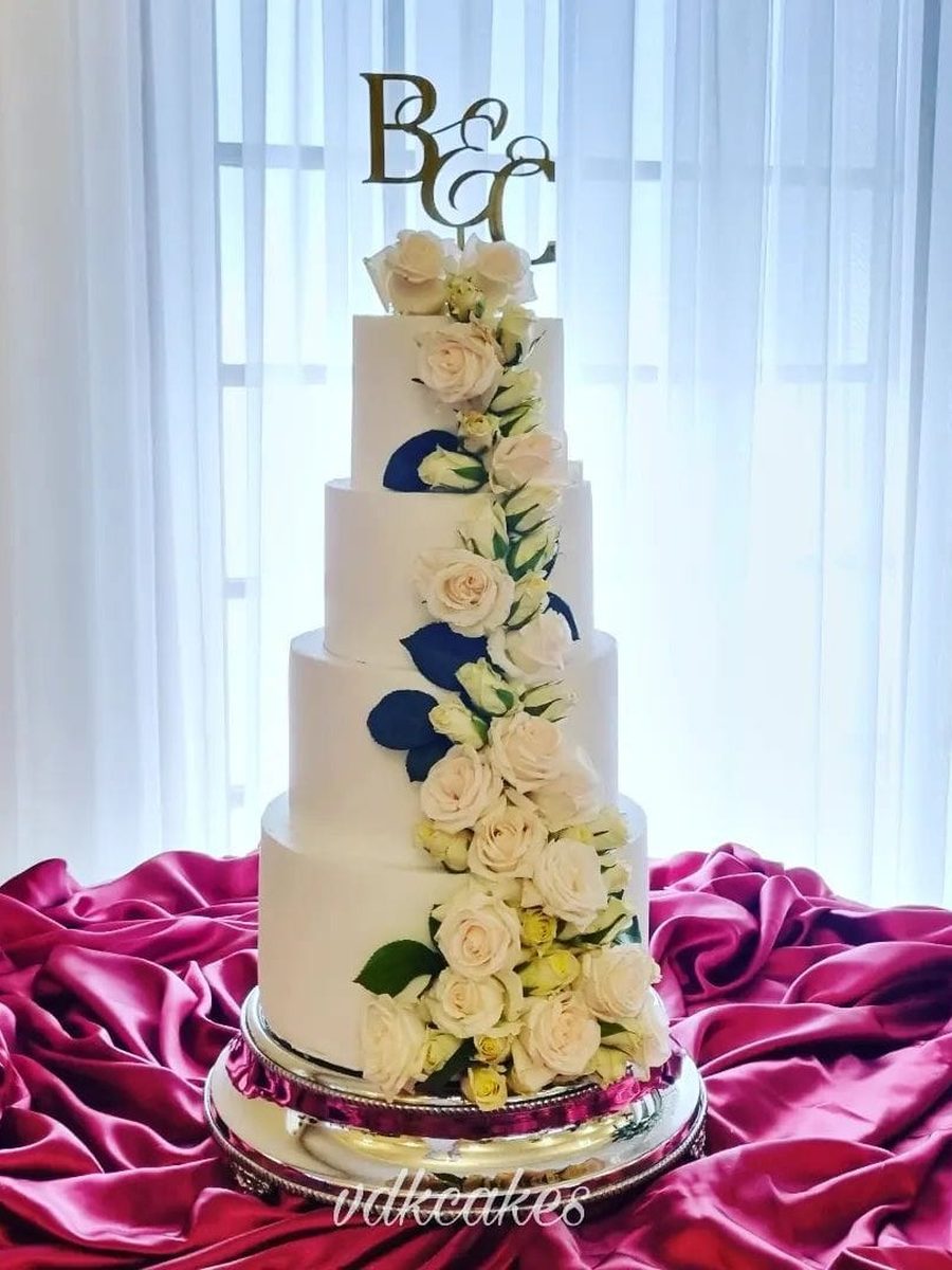 Cascading Roses Wedding Cake by VDK Cakes
