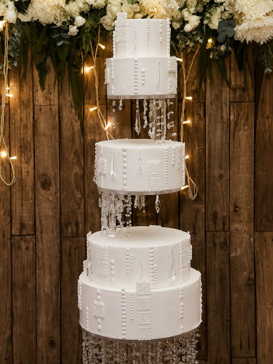 Crystal Gravity-Defying Wedding Cake by VDK Cakes